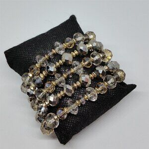 𝅺Five layers sparkling crystal roll on dressy bracelet for 6-6.5 small wrist